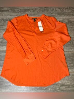 Ralph Lauren Men’s Bright Orange Long-Sleeve Button Down Shirt Size XL